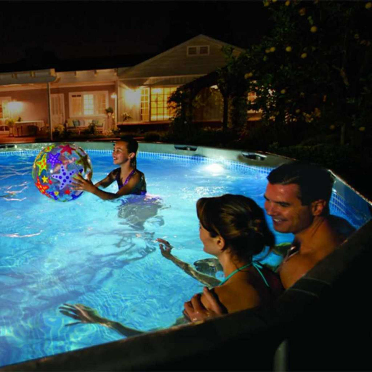 INTEX Led-Pool-Wandleuchte Magnetisch 28698 - Weiß, Kunststoff (20/30cm) - INTEX