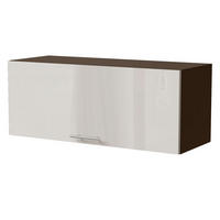 KLAPPHÄNGESCHRANK Brerra W4B/90 Lava / RAL 9001 creme Hochglanz 90 / 32,5 / 36cm mit Blum Aventos Klappenbeschlag - Dunkelgrau/Creme, Holz/Holzwerkstoff (90/36/32.5cm) - Feldmann-Wohnen