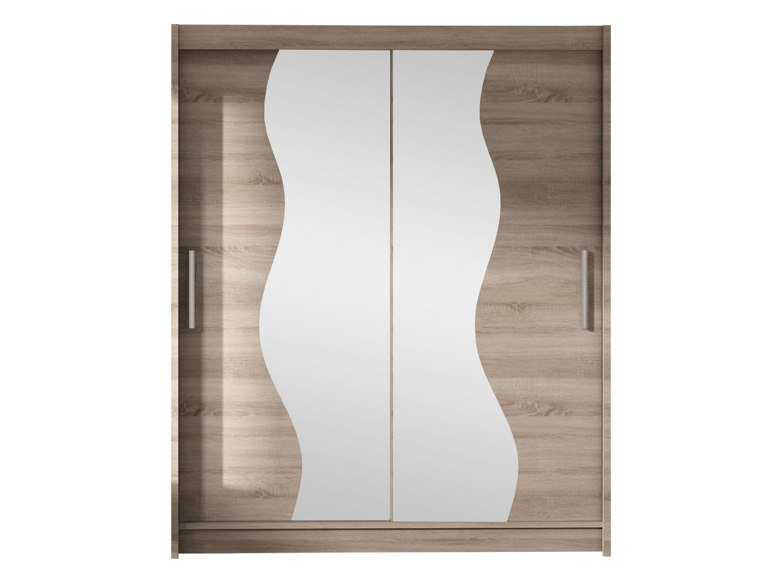 SCHWEBETÜRENSCHRANK Westa S - Silberfarben/Trüffeleichefarben, Holzwerkstoff/Metall (150/200/58cm) - MIRJAN24