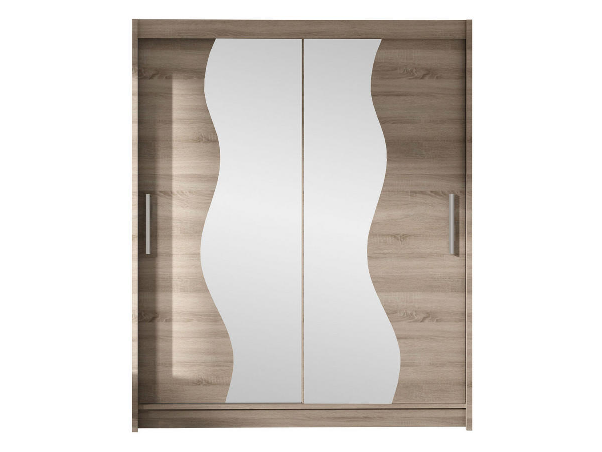 SCHWEBETÜRENSCHRANK Westa S - Silberfarben/Trüffeleichefarben, Holzwerkstoff/Metall (150/200/58cm) - MIRJAN24