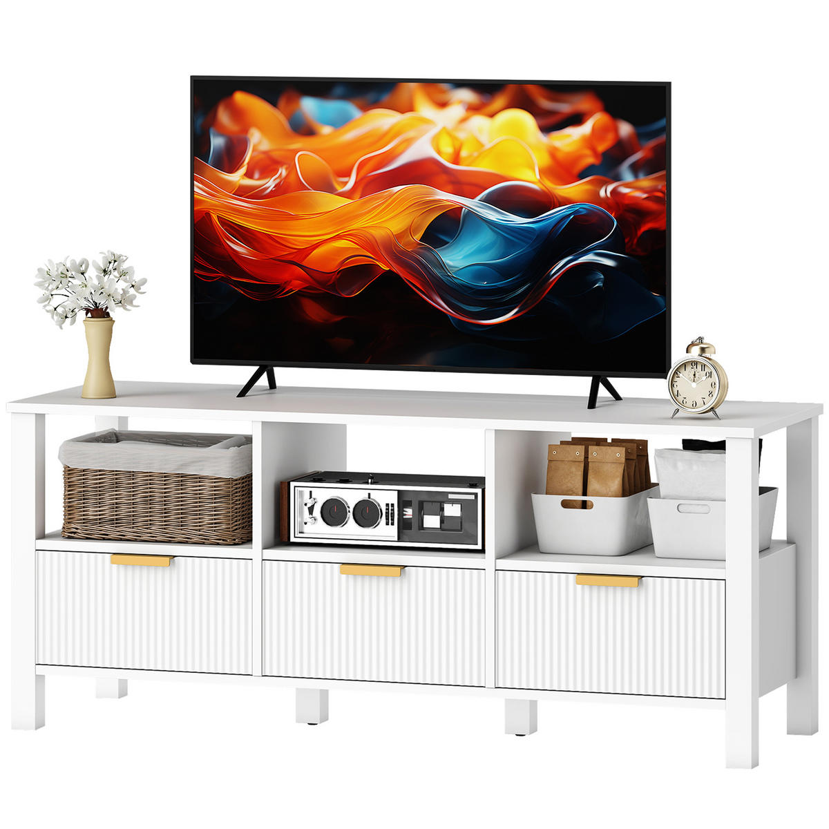 TV-MÖBEL Weiß 1 Stück - Weiß, Holzwerkstoff (120/50/39.5cm) - GiPP