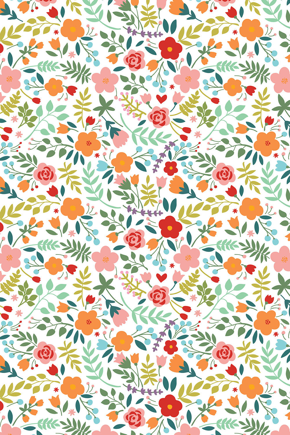 ROLLO LICHTDURCHLÄSSIG 120x180 cm Gemalte Blumen - Grün, Textil (120/180cm) - TULUP