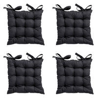 SITZKISSEN Basic 46/46 cm 4er-Set - Schwarz, Textil (46/8/46cm) - Madison