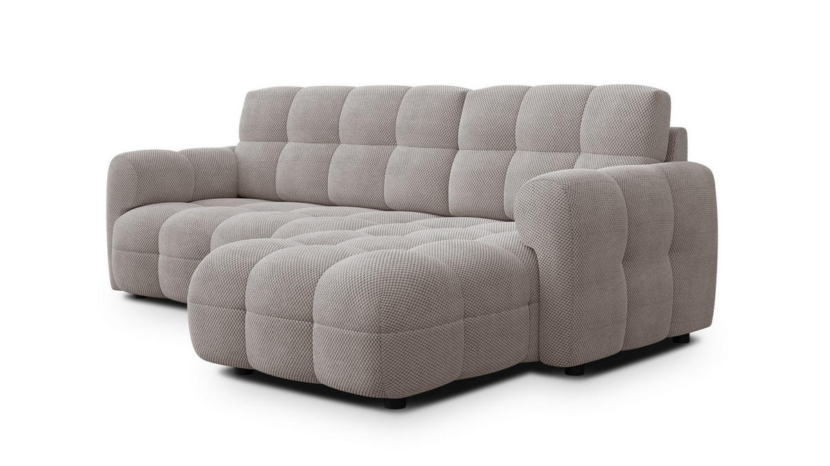 ECKSOFA MELLOW 3-Sitzer, beige - Beige/Schwarz, Holz/Textil (232/156cm) - Courtois Laville