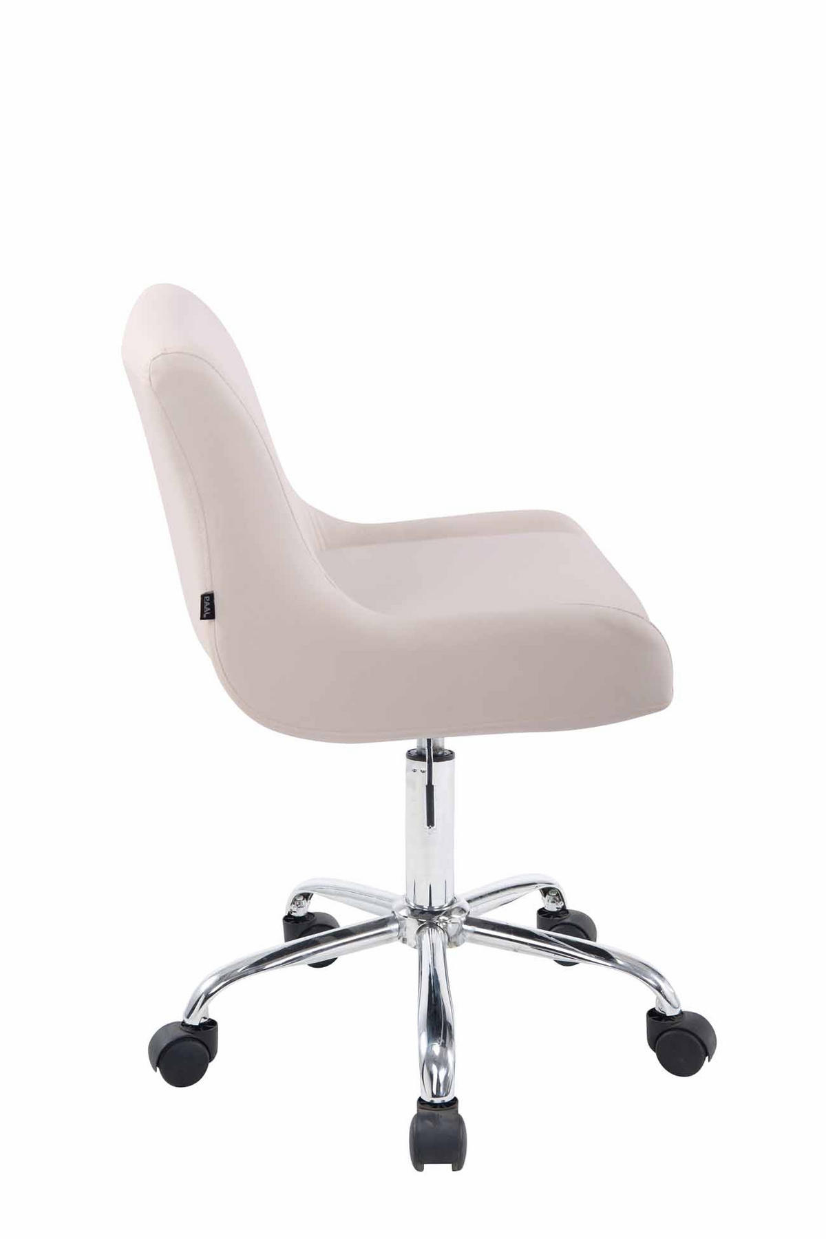HOCKER Lederlook weiß - Chromfarben/Weiß, Textil/Metall (43/76/50cm) - CLP