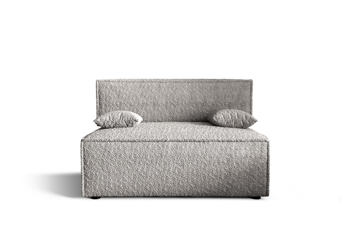 SOFA Mira ohne Armlehnen mit Schlaffunktion - Hellgrau, Textil (131/90/85cm) - SIMKAM Furniture