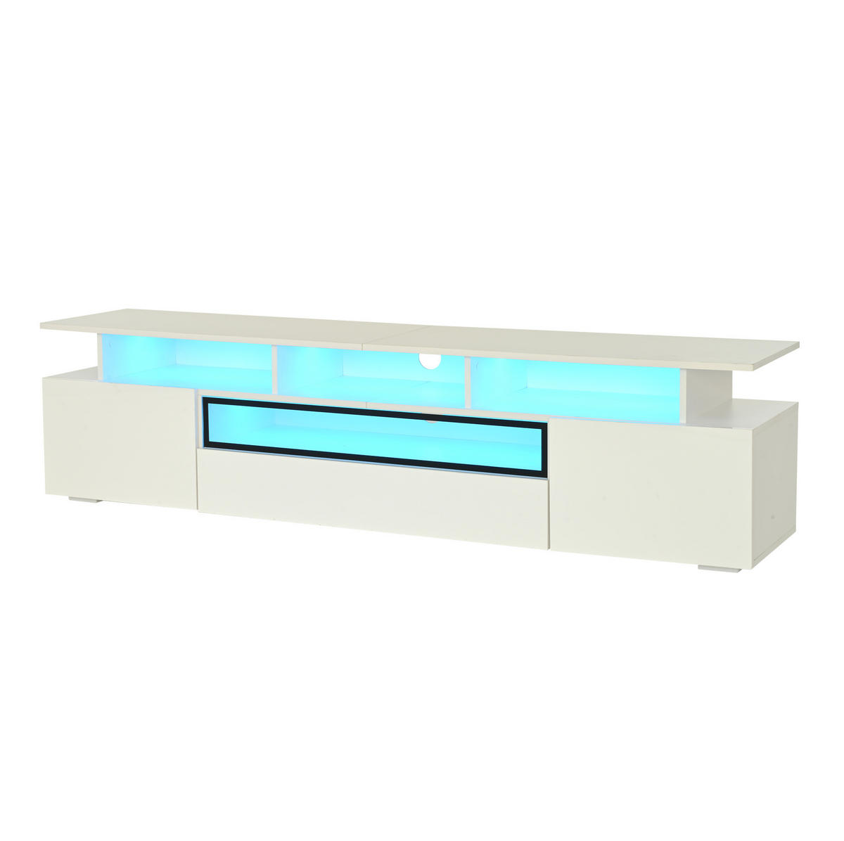 TV-ELEMENT mit LED 180 x 38 x 45 cm Hochglanz Weiß - Weiß, Holzwerkstoff (38/45/180cm) - Beauniv