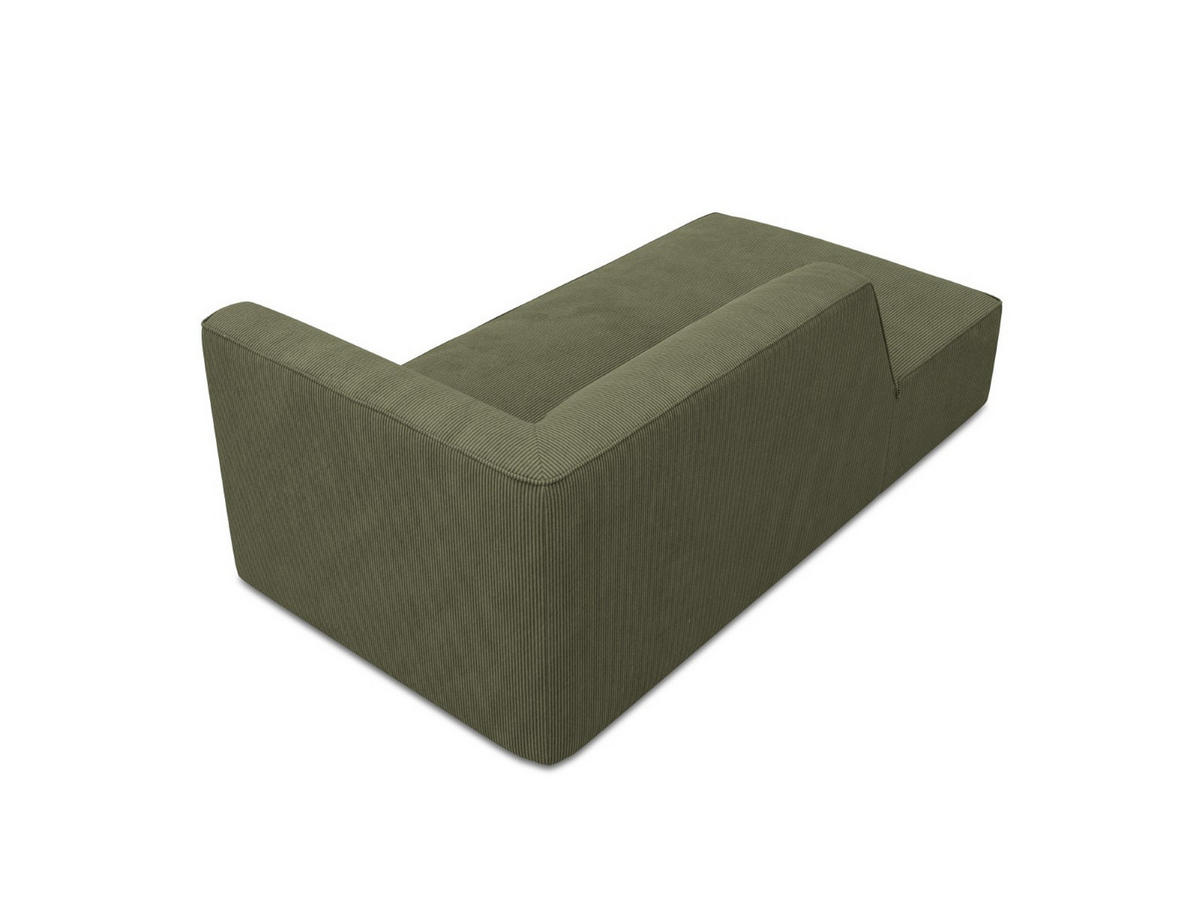 CHAISELONGUE links Ruby aus Cord grün - Grün, Textil (93/69/180cm) - Micadoni