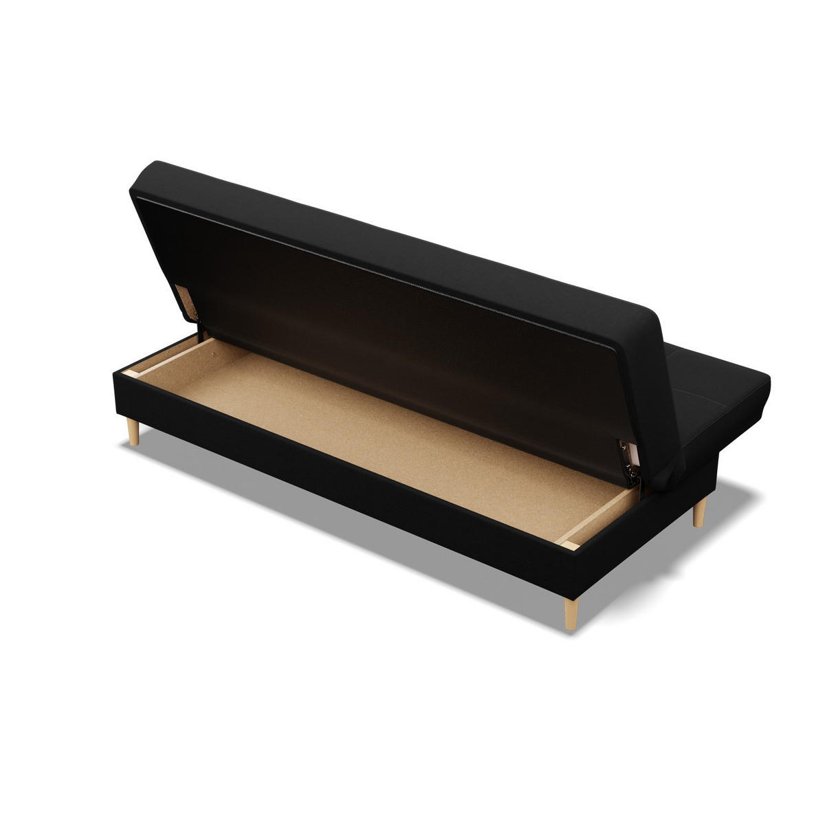 SOFA 3-SITZER MIT SCHLAFFUNKTION AVENTO Schwarz - Schwarz, Textil (93/96/200cm) - Mebligo