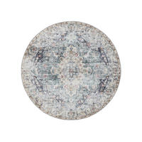 VINTAGE-TEPPICH George waschbar ø 120 cm rund - Blau, Kunststoff (120/120cm) - benuta