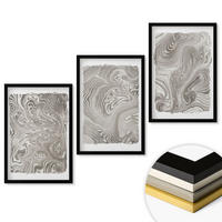 WANDBILDER 3er-Set - 40x60 cm Schwarzer Rahmen - Moderne Formen Malerei - Schwarz, Kunststoff (40/60cm) - ArtPrintCave