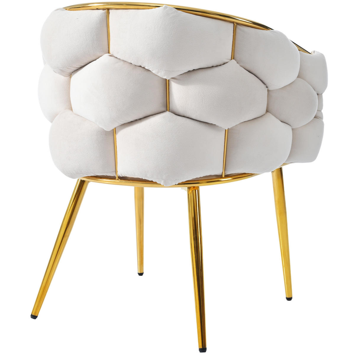 STUHL 6er-Set 44 x 41 x 74 cm Samt Beige mit Metallbeinen - Beige, Metall (41/74/44.2cm) - Meubliv