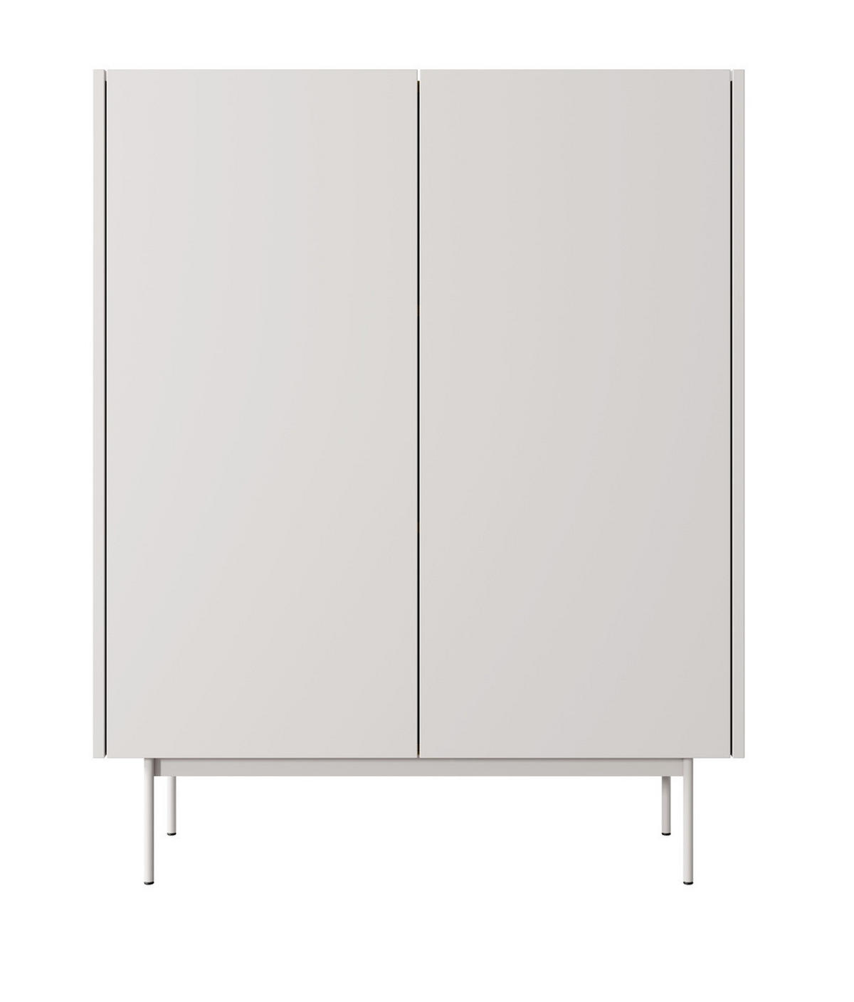 HOHE Kommode 2 Türen Laris - 97 cm, Beige - Kaschmir/Beige, Holz/Metall (97/122/37cm) - Emporius