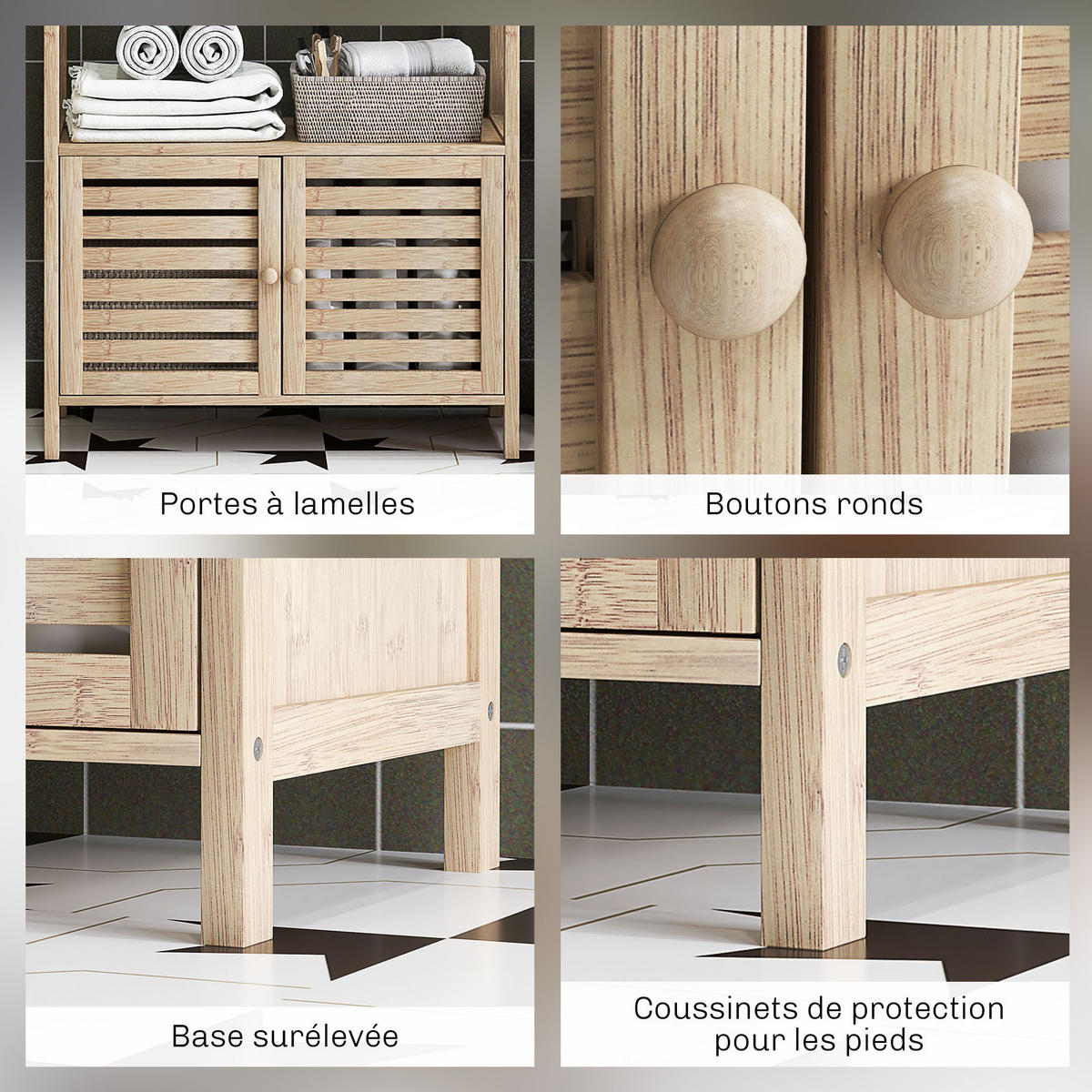 BADEZIMMERSCHRANK Natur und Weiß 63/30/138 cm - Weiß, Holz (63/138/30cm) - PANGIVO