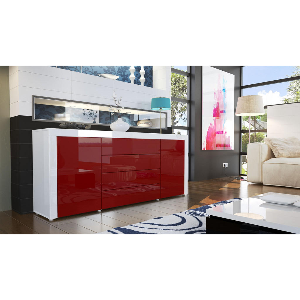 Thumbnail - Vladon Sideboard, Bordeaux, Holzwerkstoff, 167x72x35 cm, Wohnzimmer, Kommoden & Sideboards, Sideboards
