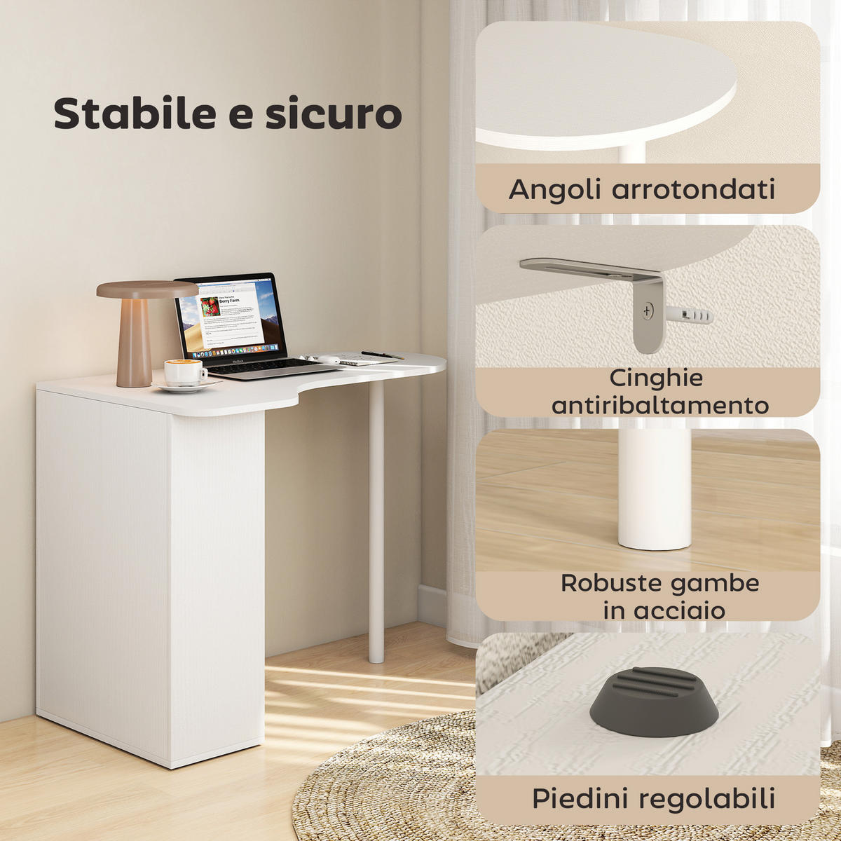 BÜROTISCH Weiß 1 Stück - Weiß, Holzwerkstoff (59/100/75.5cm) - GiPP
