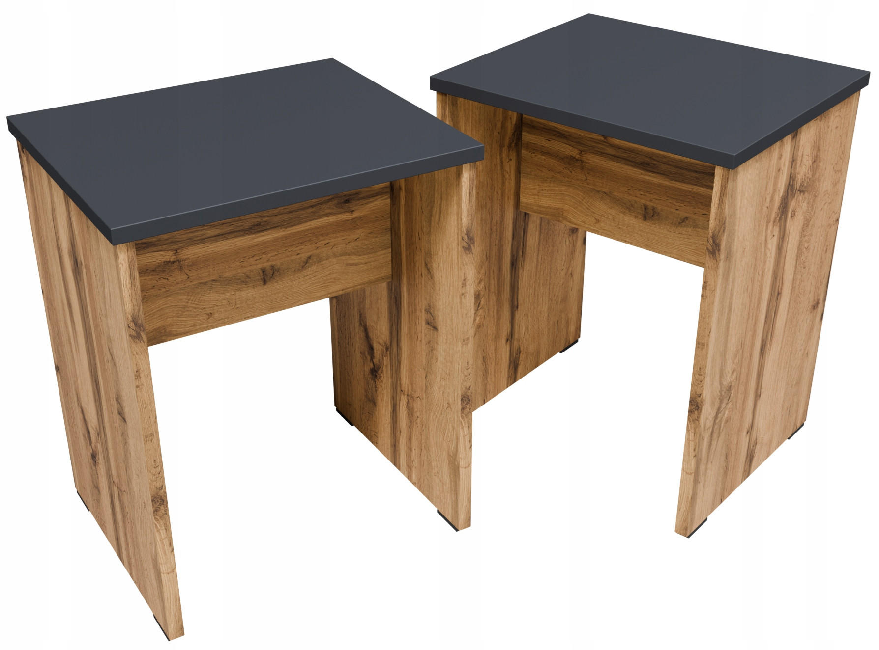 TABORET CR3-STERN Graphit-Wotan Eiche 35/30/45,3 cm 2er-Set - Eiche Wotan/Graphitfarben, Holzwerkstoff (35/45.3/30cm)