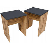 TABORET CR3-STERN Graphit-Wotan Eiche 35/30/45,3 cm 2er-Set - Eiche Wotan/Graphitfarben, Holzwerkstoff (35/45.3/30cm)
