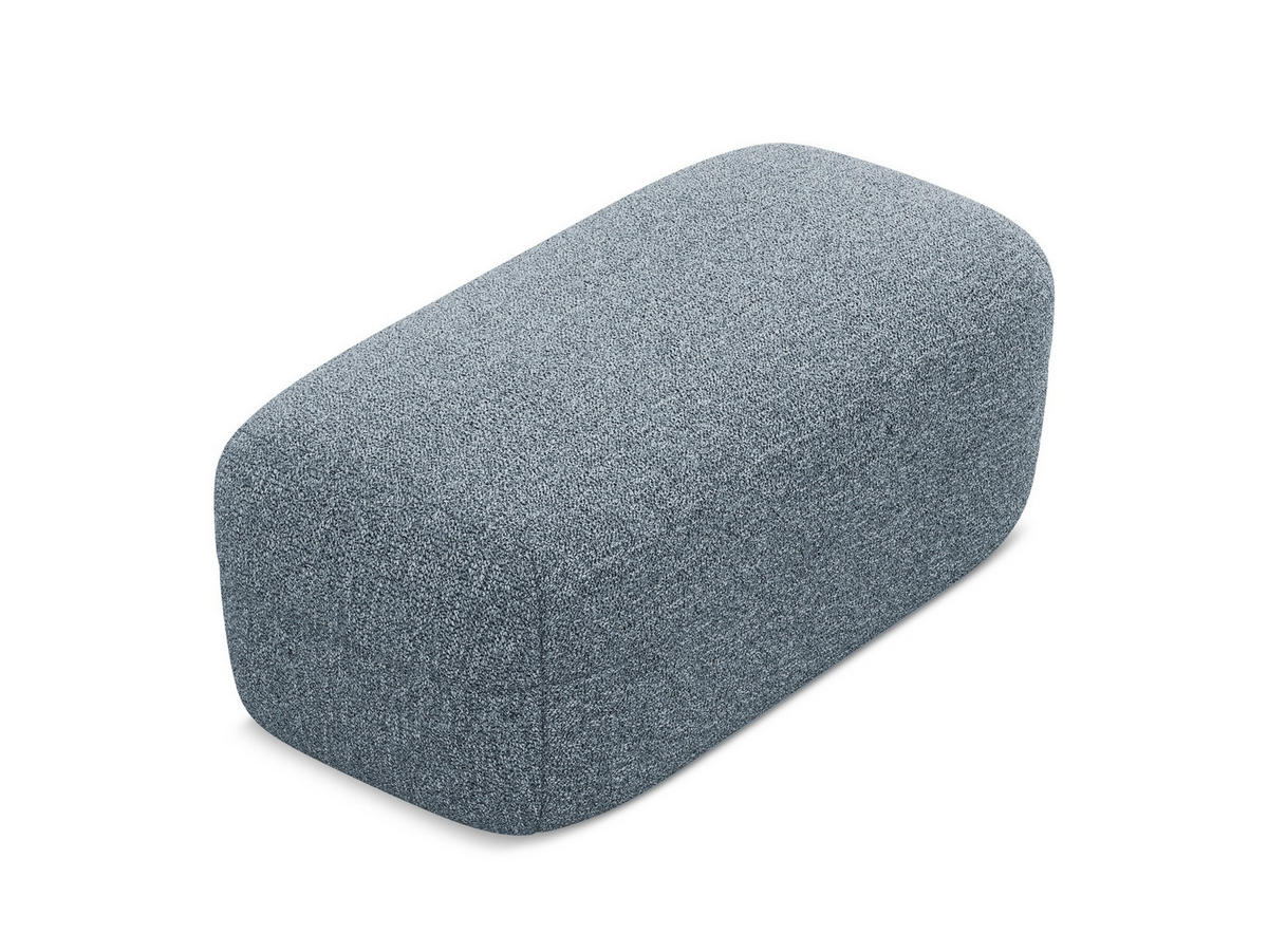 POUF Strukturstoff Stoff Blau - Blau/Blaugrau, Kunststoff/Textil (92/40/48cm) - Makamii