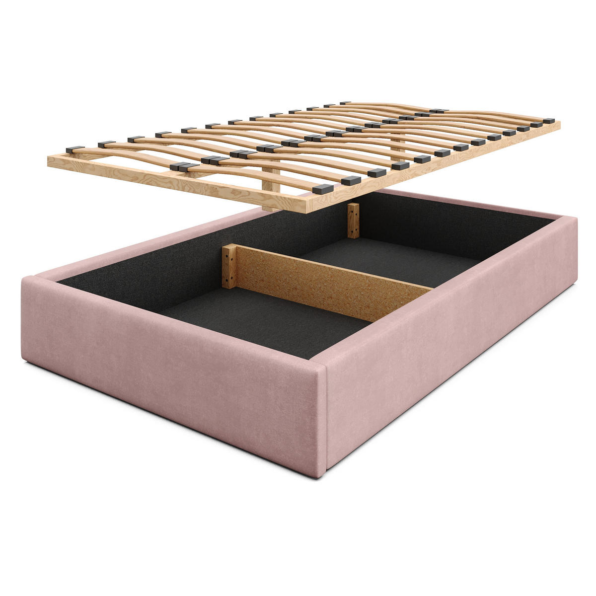 POLSTERBETT 120x200cm Bett mit Stauraum Lattenrost Rosa - Rosa, Holz/Holzwerkstoff (120/200cm) - Muralo