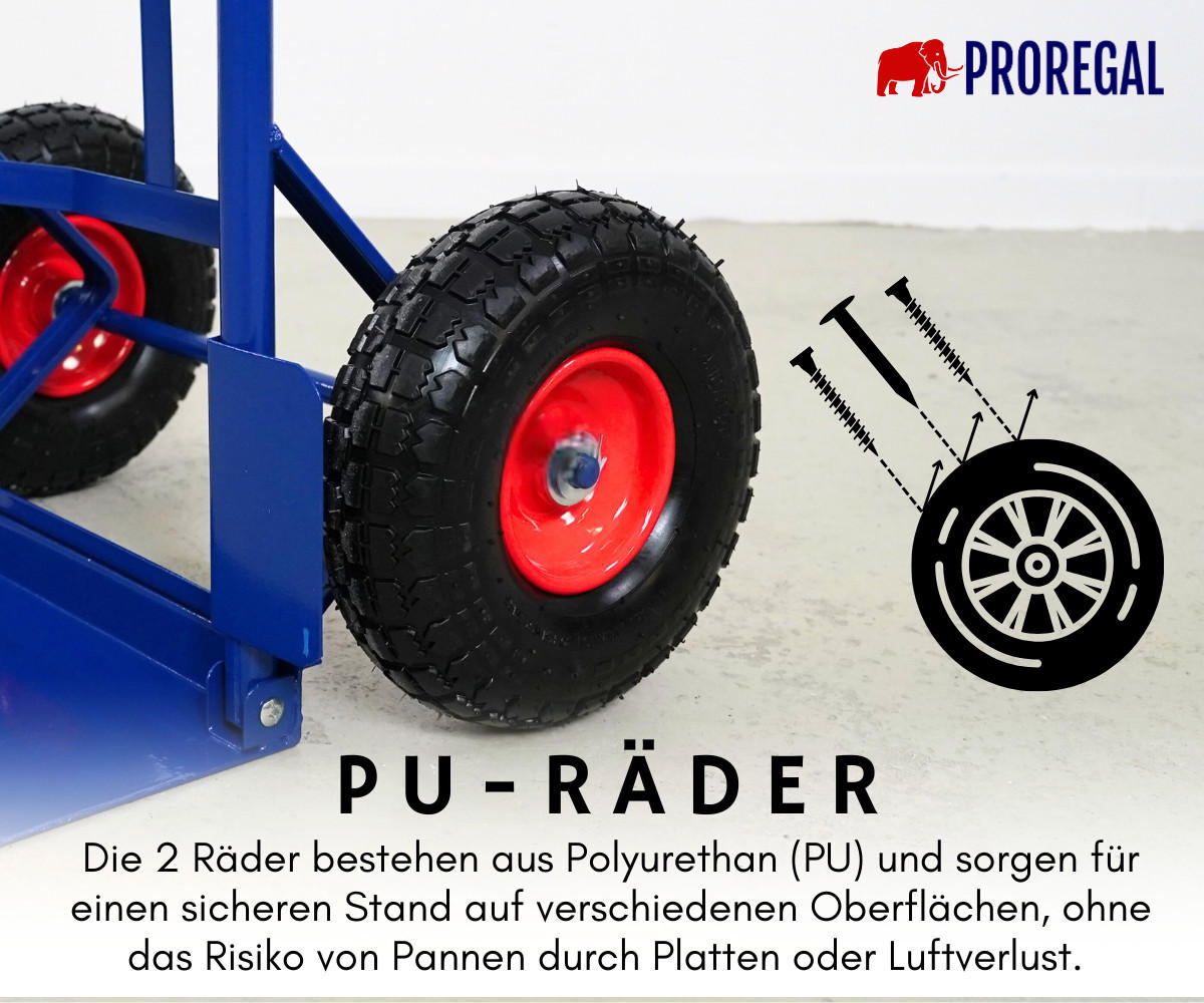 SACKKARRE Odin 115x54x44cm Tragkraft 200kg PU Bereifung Stahlrahmen Blau - Blau, Metall (44/54/115cm) - PROREGAL