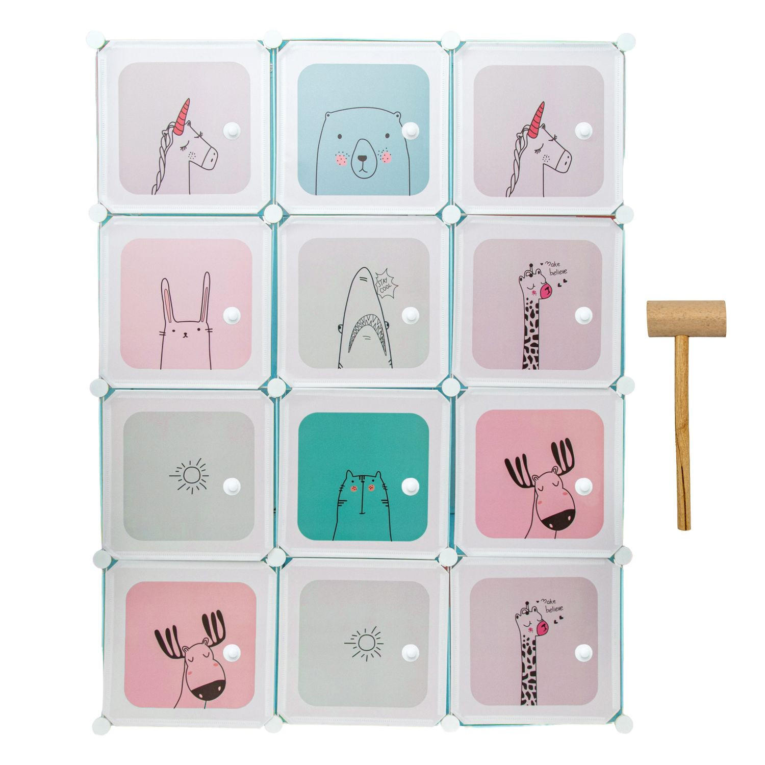 STECKREGAL für Kinder - Blau, Kunststoff (47/145.5/111cm) - Intirilife