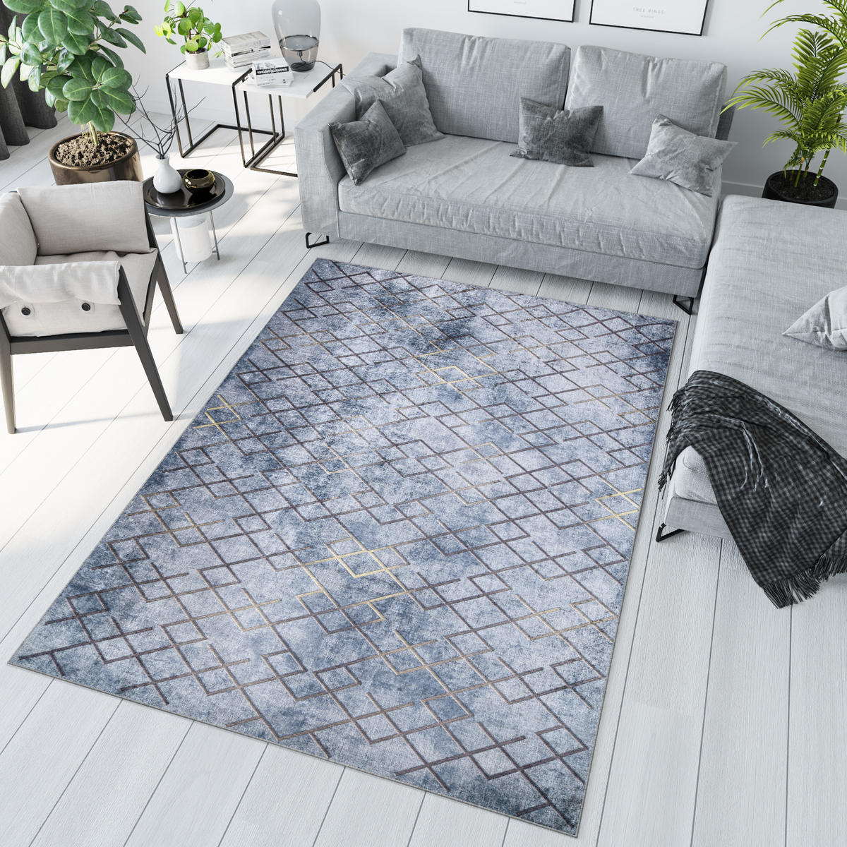 TEPPICH TOSCANA Hellgrau 120/170 cm - Hellgrau, Textil (120/170cm) - Tapiso
