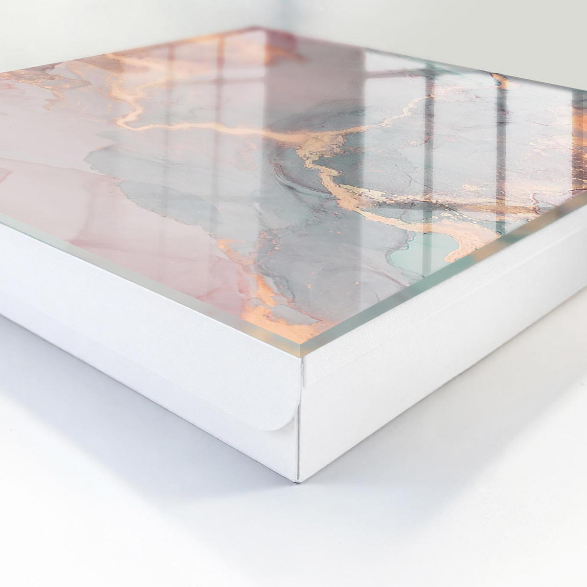 SCHLÜSSELBOX Weiß 30x30 cm – Türöffnung nach rechts - Subtile Eleganz - Pink, Metall (30/30/5cm) - TULUP