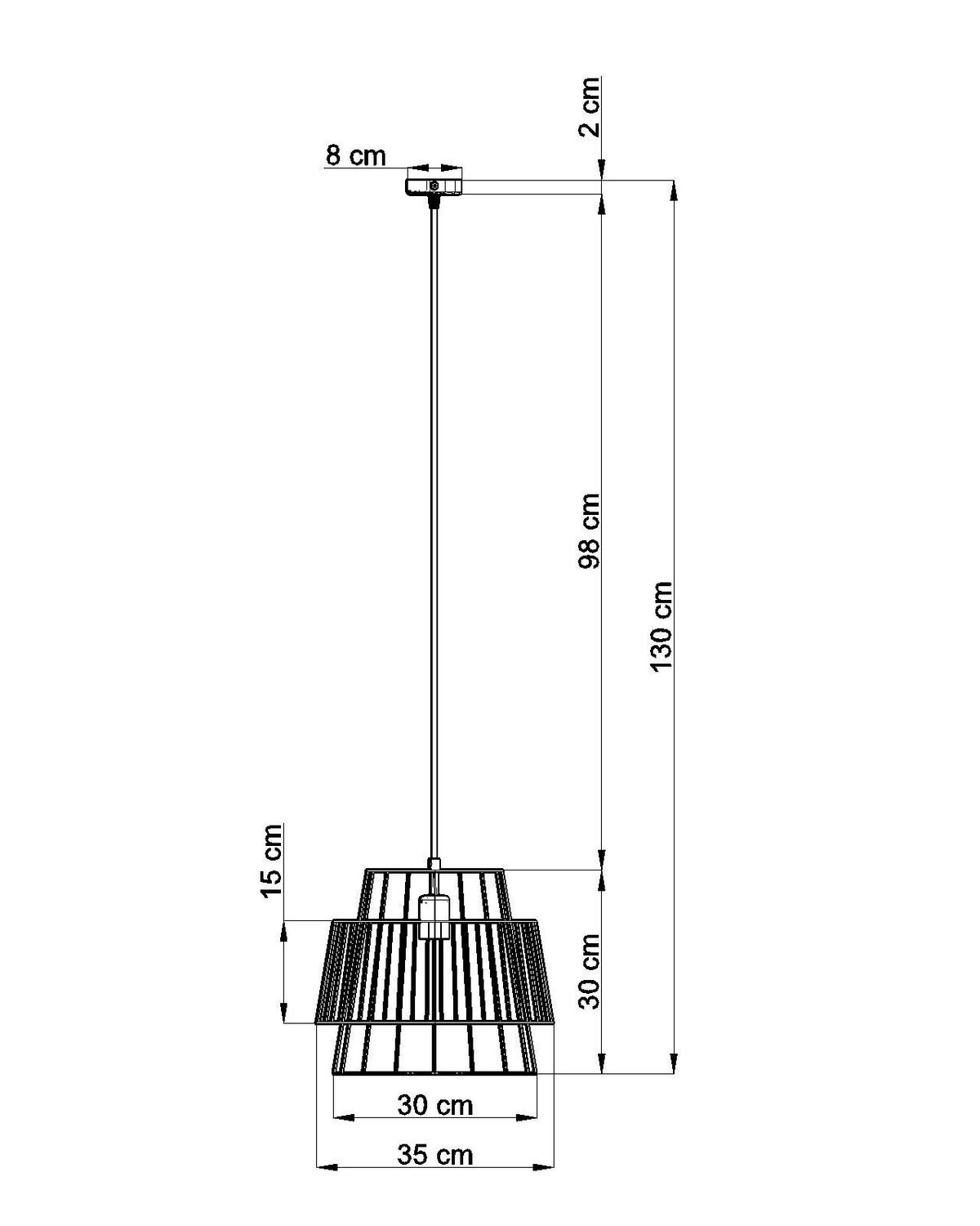 PENDELLEUCHTE Stahl Schwarz KÄFIG-Design - Schwarz, Metall (35/35/130cm) - Sollux Lighting