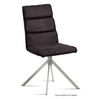 ESSZIMMERSTUHL (6er-Set) Dorkas 47x92x60 Edelstahl/Espresso - Edelstahlfarben/Dunkelbraun, Kunststoff (60/92/47cm) - 58aufmkessel