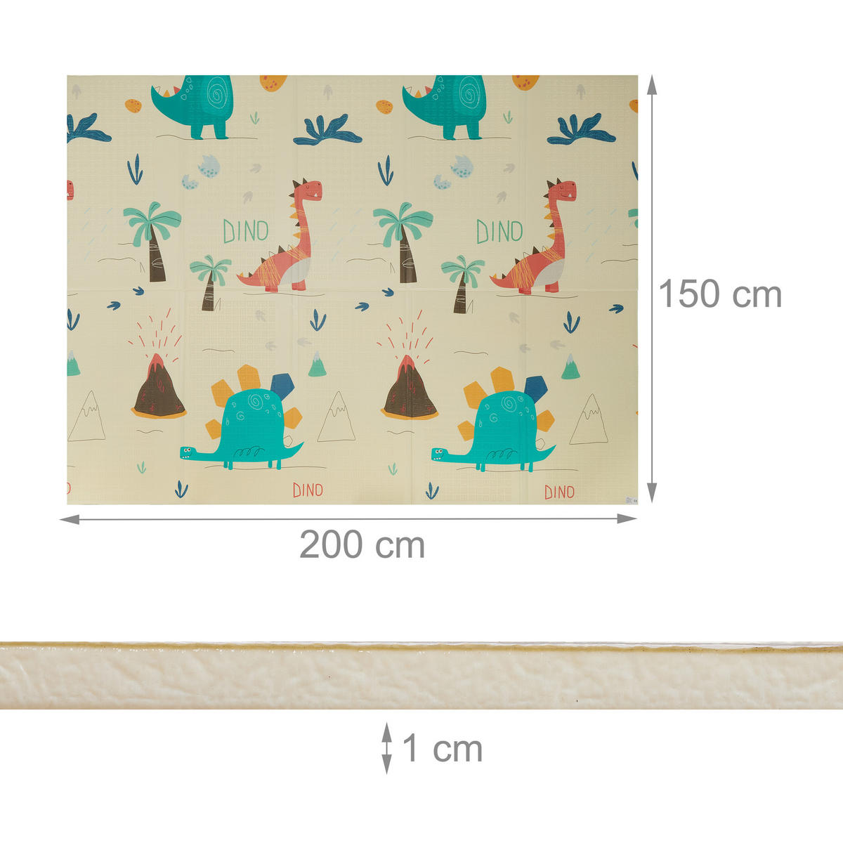 HRACIA mapa - krémová, textil (200/150cm) - Relaxdays