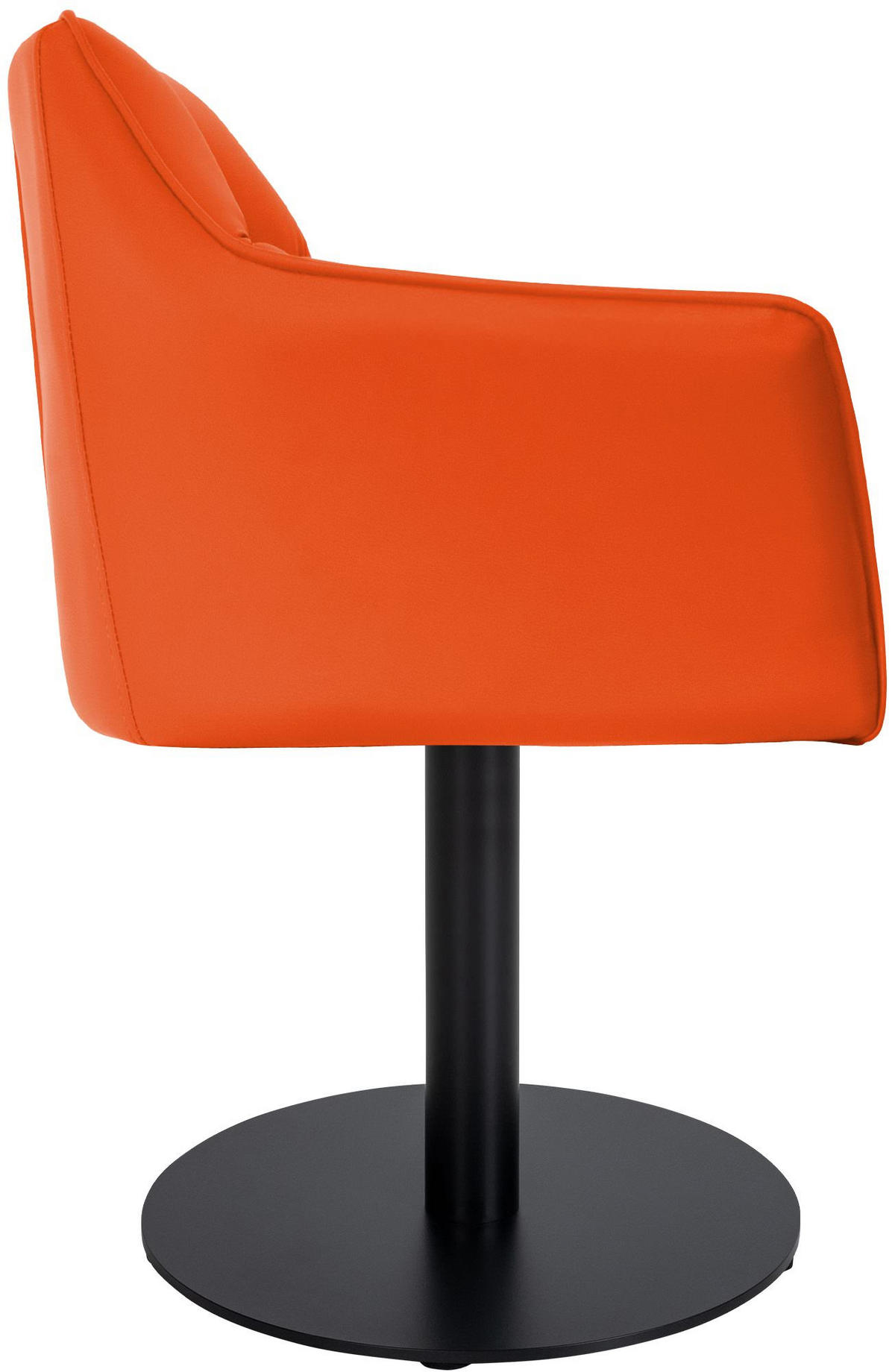 SESSEL Lederlook orange - Schwarz/Orange, Textil/Metall (64/75/48cm) - CLP