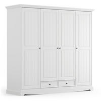 KLEIDERSCHRANK Belluno Elegante Kiefer weiß (RAL9010) lackiert 202 / 64 / 190cm - Weiß, Holz/Metall (202/190/64cm) - Feldmann-Wohnen