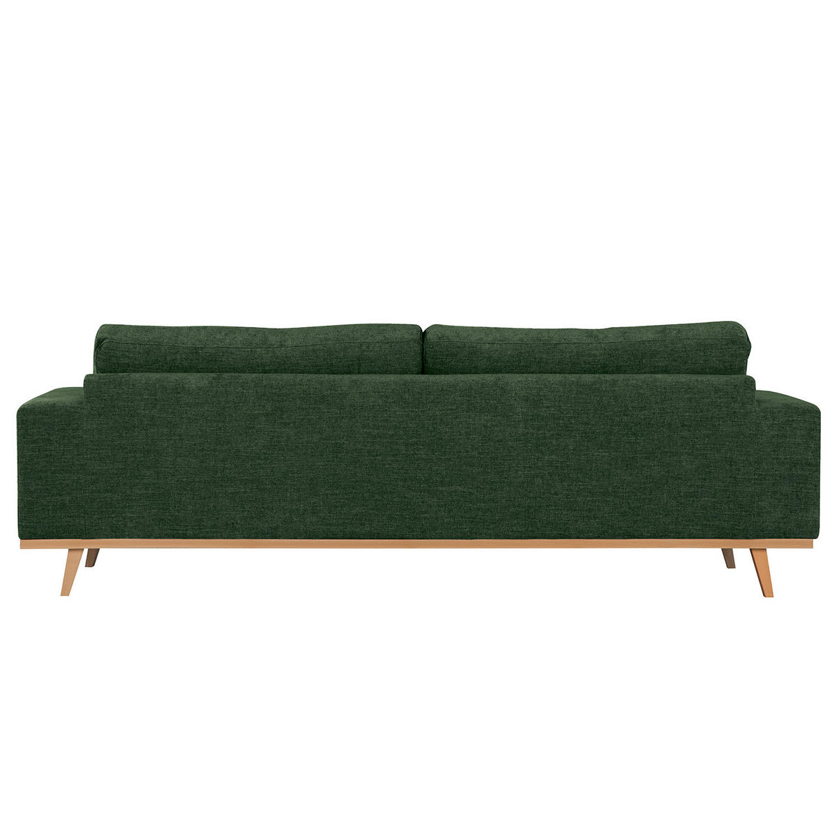 3-SITZER SOFA - Dunkelgrün/Buchefarben, Buchenholz/Textil (237/81/88cm) - home24