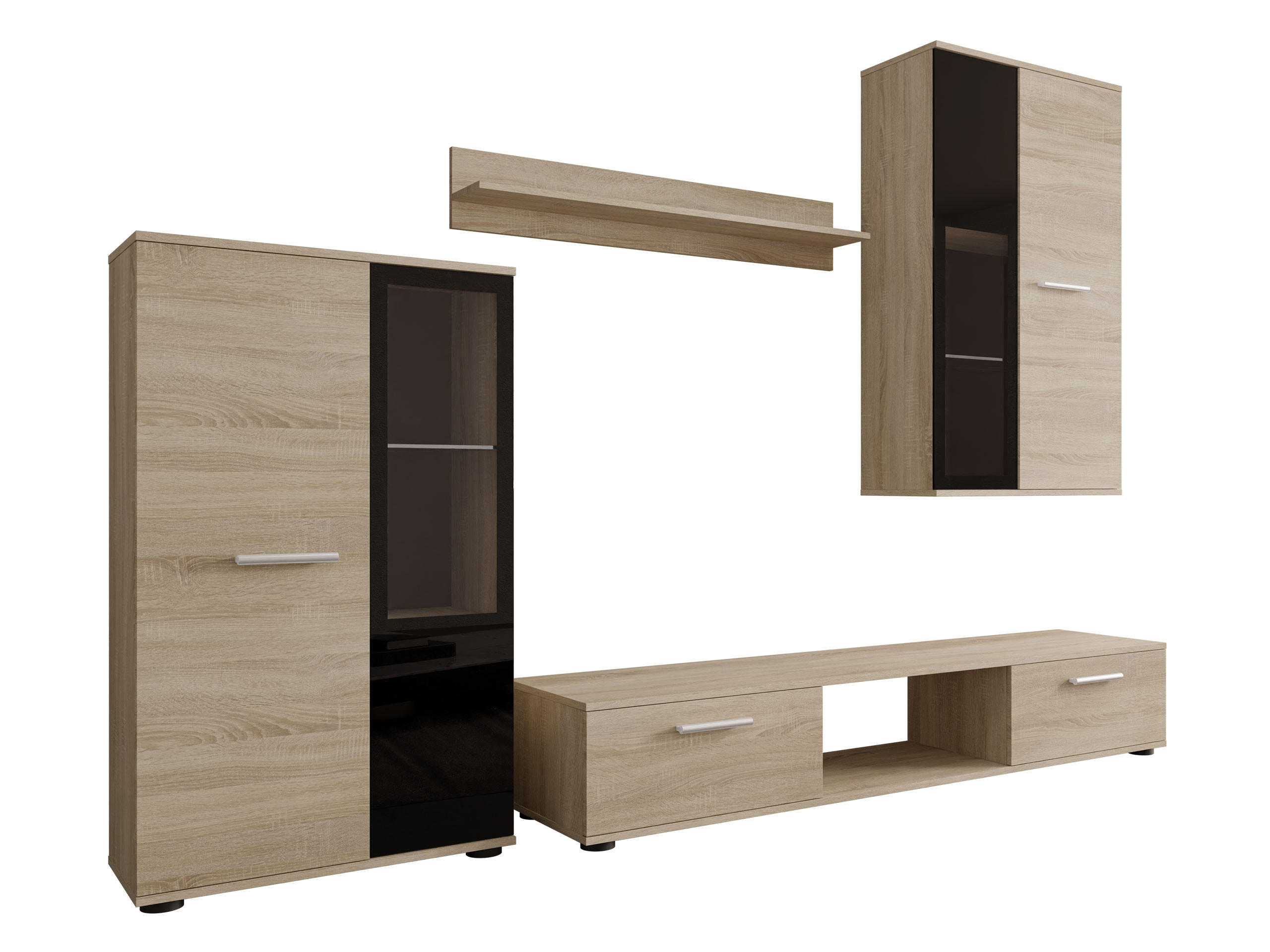 Mirjan24 Wohnwand Sonoma Eiche 235x180x41 cm