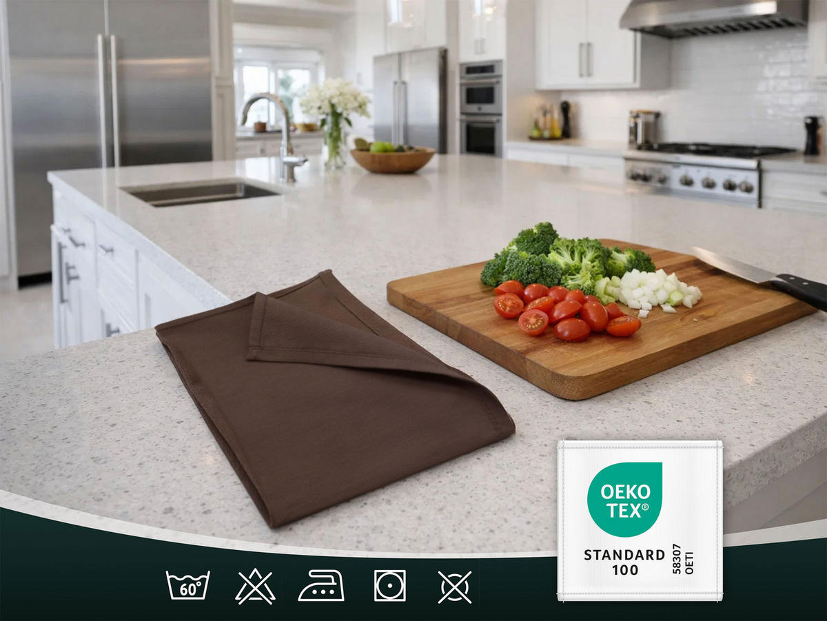GESCHIRRTÜCHER, 5er-Set, 50x70 cm, 100% Baumwolle - Braun, Textil (50/70cm) - Zollner