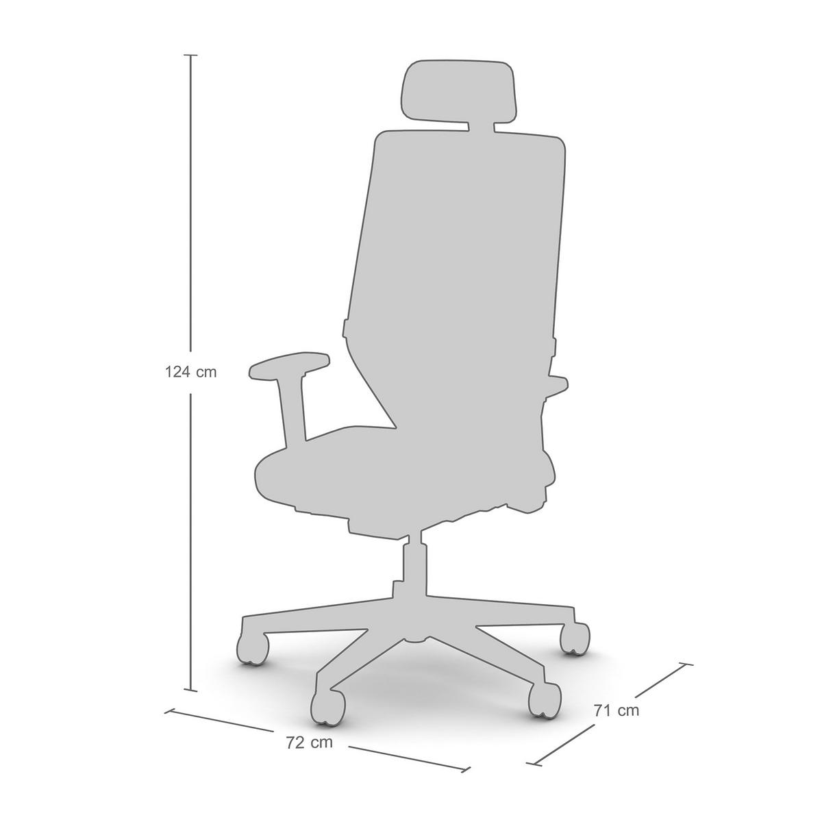 DREHSTUHL Bürostuhl Streamo mit Polsterrücken und Kopfstütze wie Sitz Schwarz Ergonomischer Polsterrücken - Schwarz, Textil (48/132/45cm) - ASSMANN