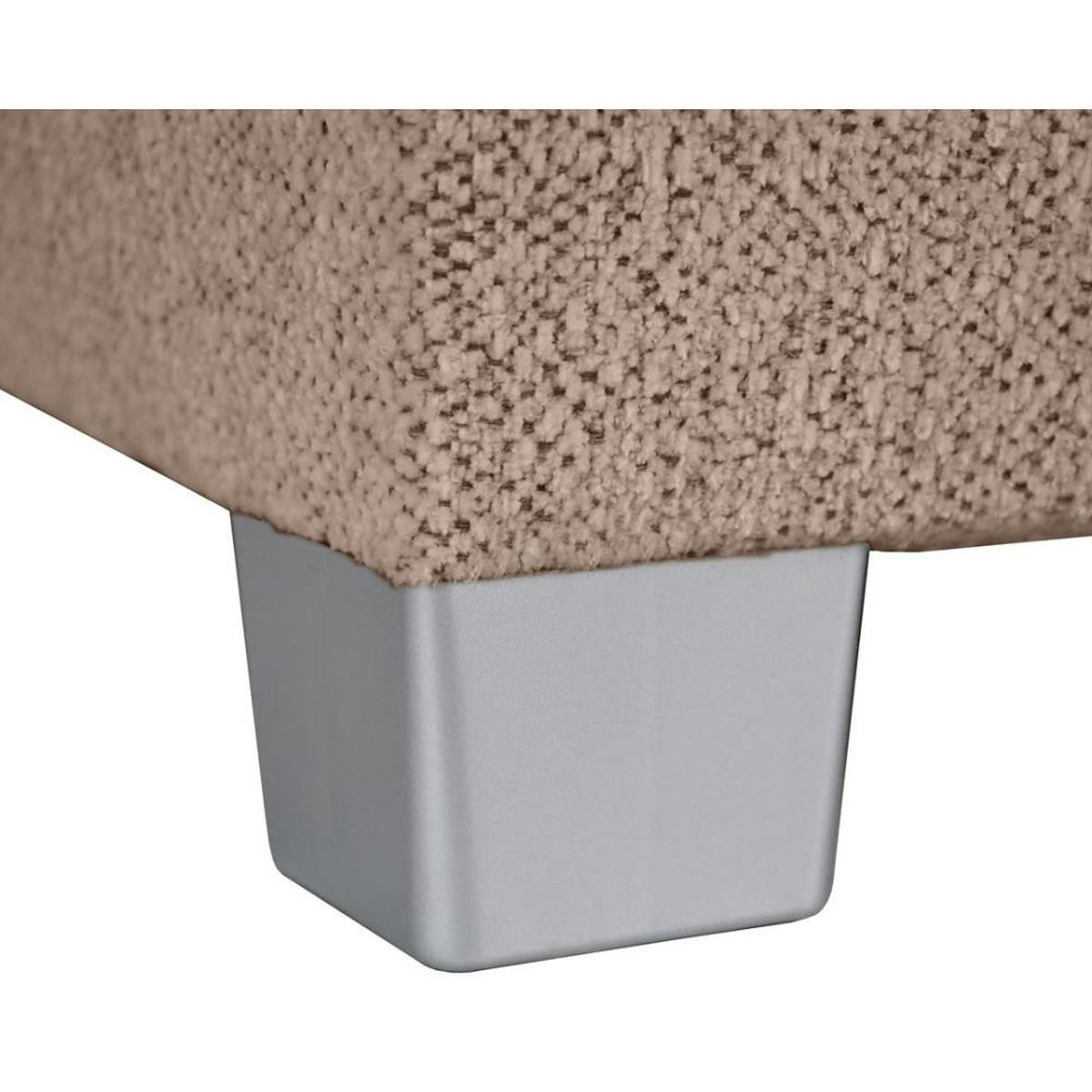 ECKSCHLAFSOFA Teramo hellbraun - Hellbraun/Schwarz, Kunststoff/Textil (235/150cm) - Beautysofa