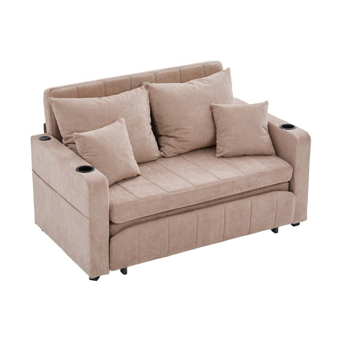 SCHLAFSOFA Zweisitzer mit Schlaffunktion,ausziehbar,Chenille,Rosa - Rosa, Textil (73/83/139cm) - LVHOM