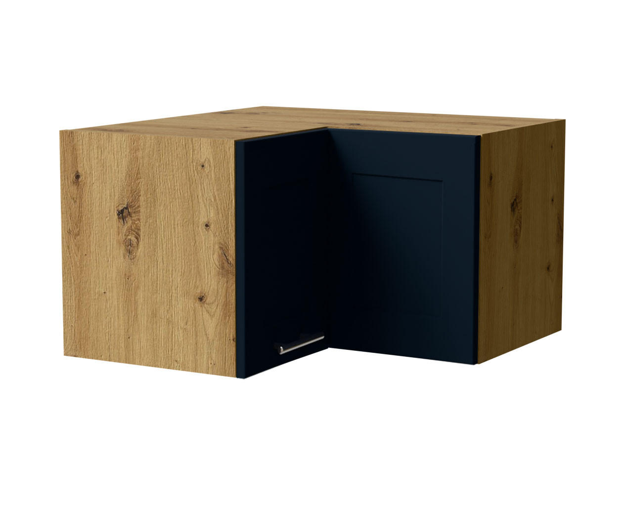 ECKHÄNGESCHRANK Oslo W12/60/36 Eiche Artisan / Indigo Matt 60 / 60 / 36cm - Eiche Artisan/Dunkelblau, Holz/Holzwerkstoff (60/36/60cm) - Feldmann-Wohnen