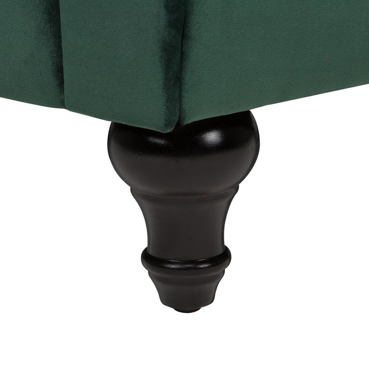3-SITZER-SOFA Samtstoff Grün Chesterfield - Hellgrün, Textil (202/70/75cm) - Beliani