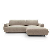 ECKSOFA Morena Dunkelbeige, mit Schlaffunktion, rechte seite - Beige, Holzwerkstoff/Textil (270/167cm) - Bettso