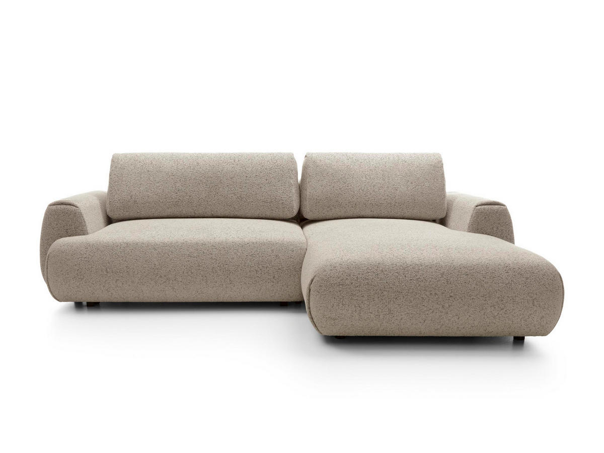 ECKSOFA Morena Dunkelbeige, mit Schlaffunktion, rechte seite - Beige, Holzwerkstoff/Textil (270/167cm) - Bettso