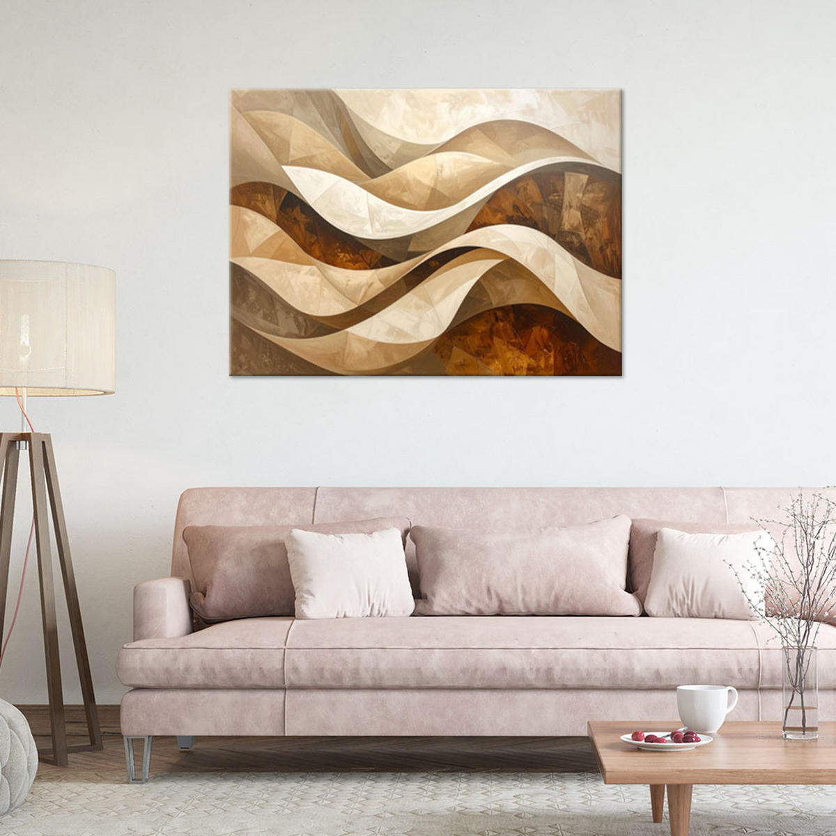 LEINWANDBILD 3D und geometrisch 100x70cm - Beige, Textil (100/70cm) - Feeby