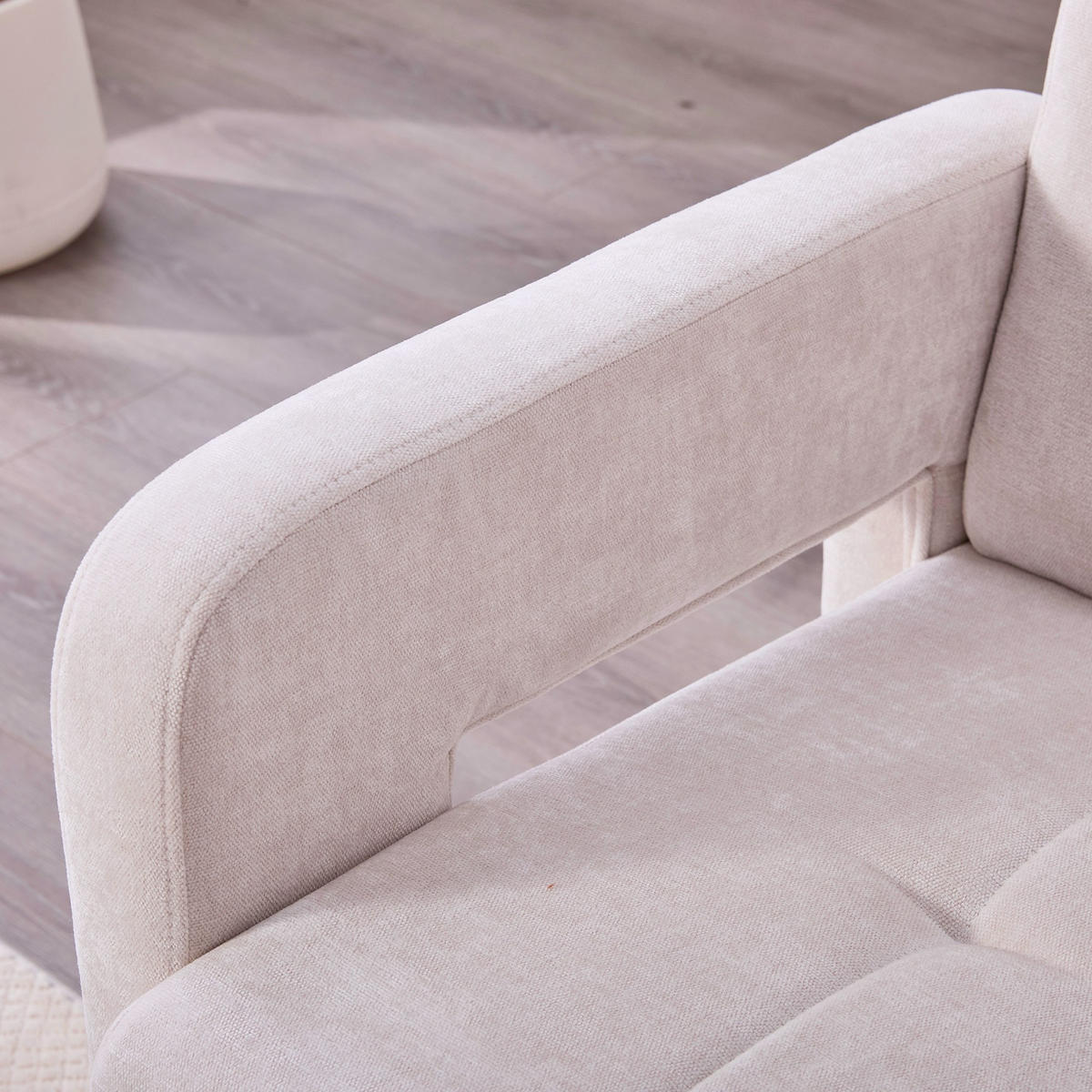 SESSEL Einzelner Sessel,dicke Polsterung,Chenille,Beige - Beige, Textil (67.5/74.5/69cm) - LVHOM