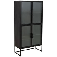 VITRINE aus Metall, schwarz, 80x39x161cm - Schwarz, Metall (80/161/38.5cm) - Wanderlust