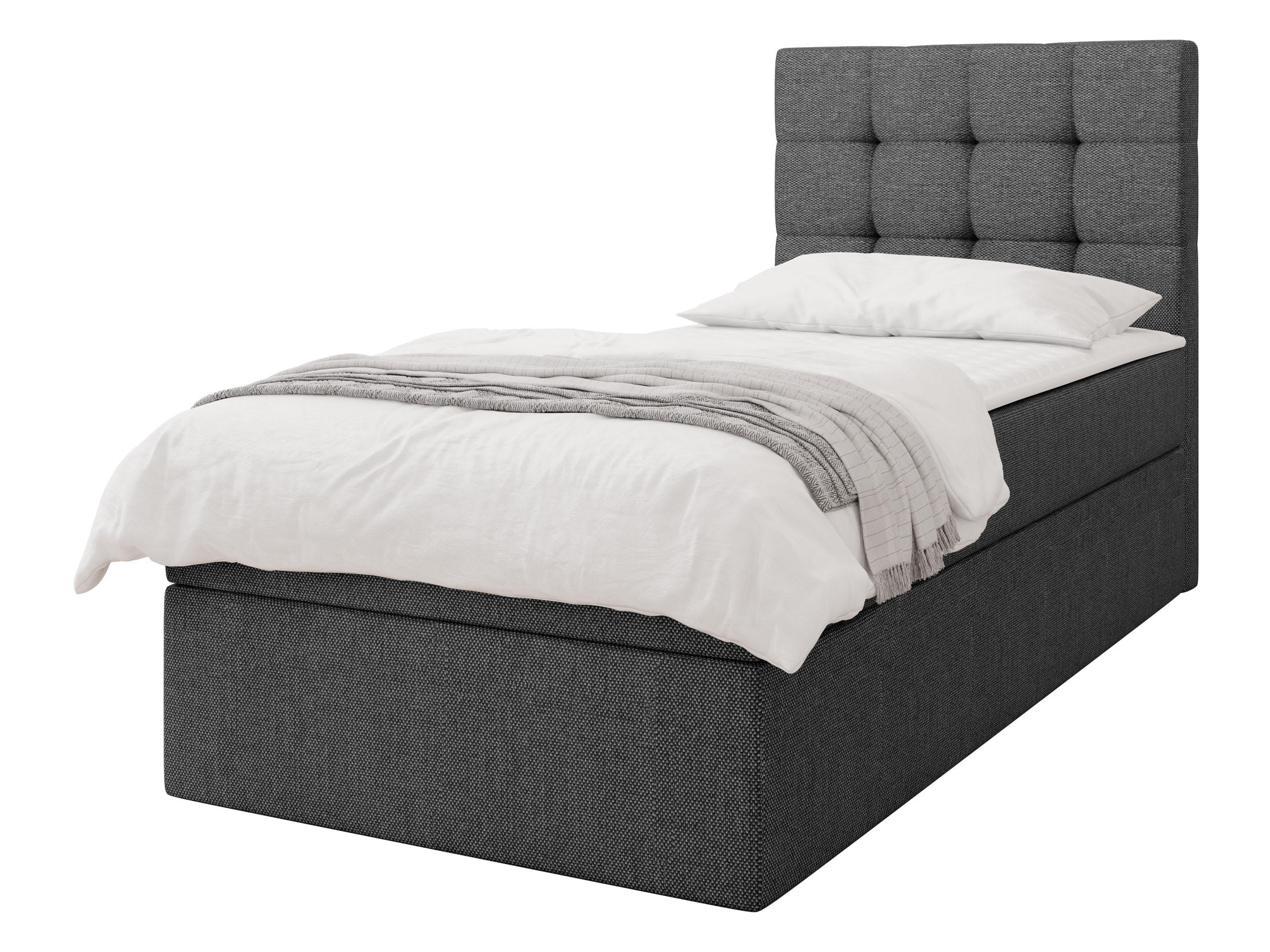 BOXBETT Luanda Single - Dunkelgrau/Schwarz, Holz/Kunststoff (90/200cm) - MIRJAN24