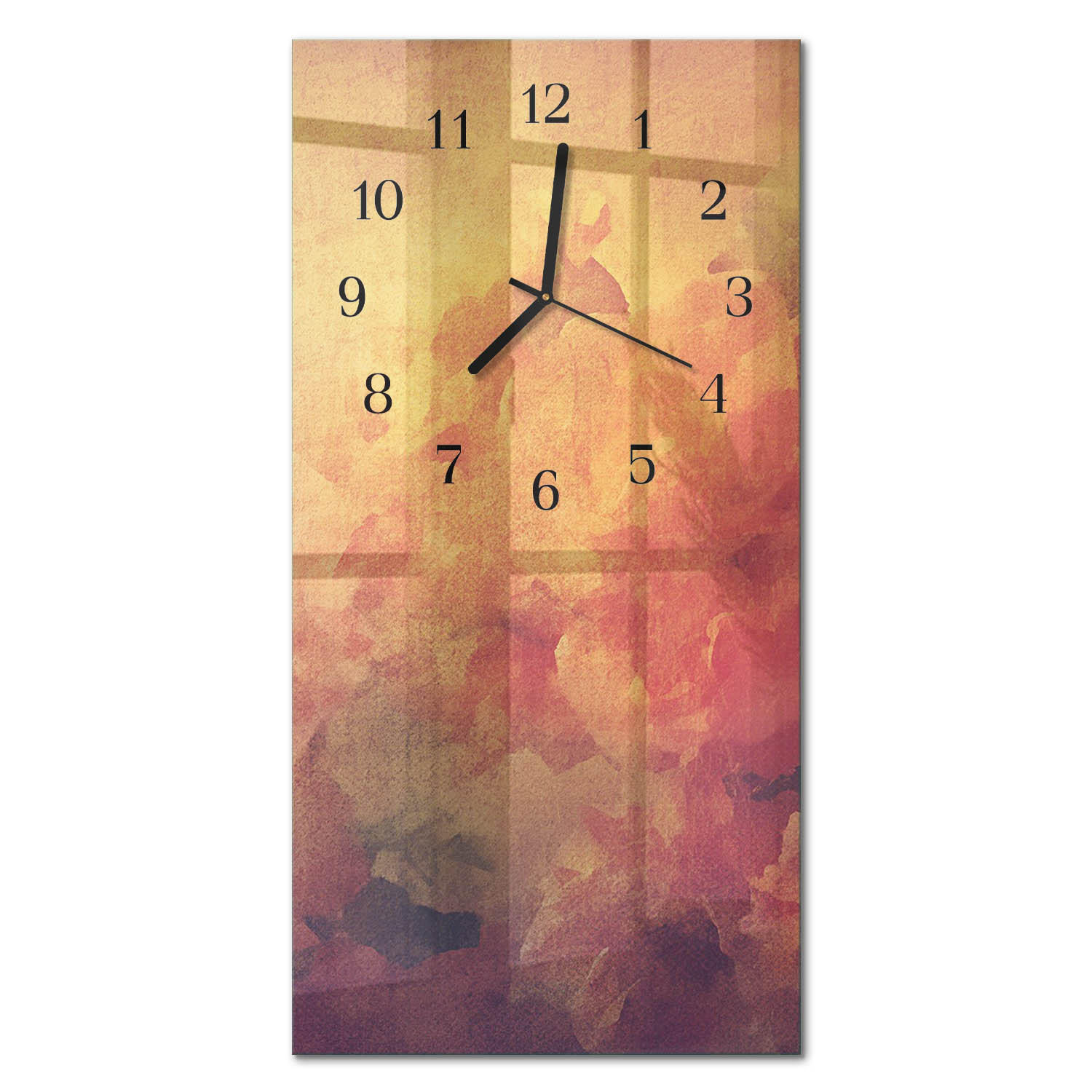 WANDUHR 60x30 cm - Abstrakte Linien - Multicolor, Glas (30/60/0.4cm) - TULUP