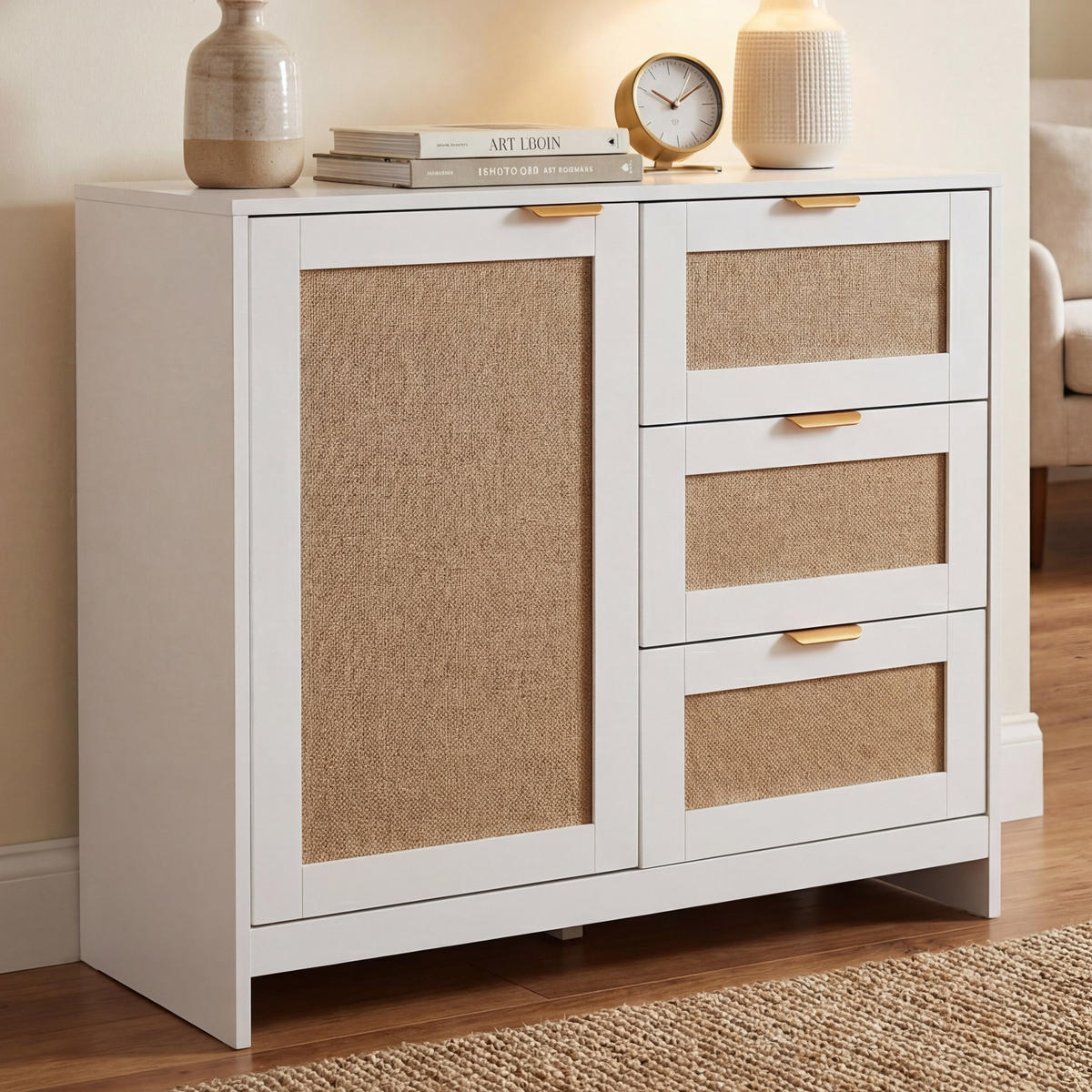 KOMODA Bílá - bílá, dřevo (80/80/40cm) - MCW