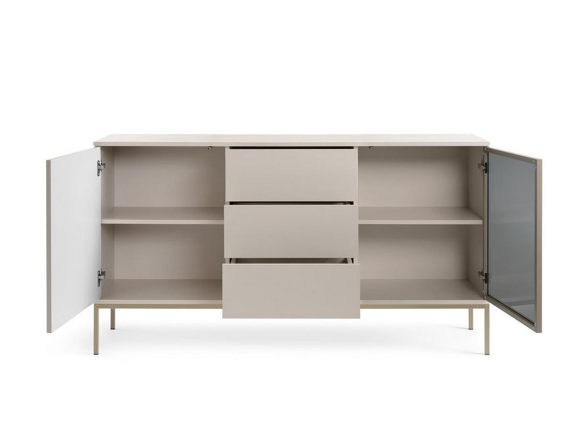 KOMMODE Sentino Kaschmir, Kombikommode mit LED - Kaschmir, Holzwerkstoff/Metall (154/83/39cm) - Bettso
